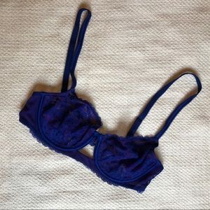 electric blue lace bra